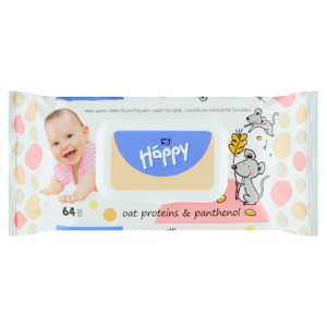 Bella Baby Happy Oat Proteins & Panthenol Chusteczki nasączone dla dzieci 64 sztuki
