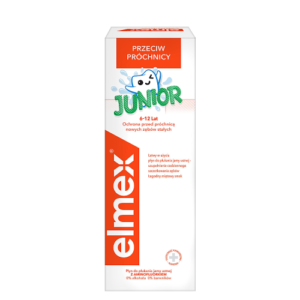 Elmex Junior Płyn do płukania jamy ustnej z aminofluorkiem bez alkoholu dla dzieci 6-12 lat 400 ml